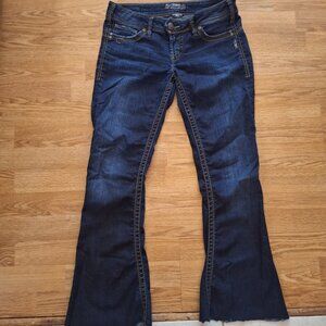Y2k era dark wash low rise Silver Jeans